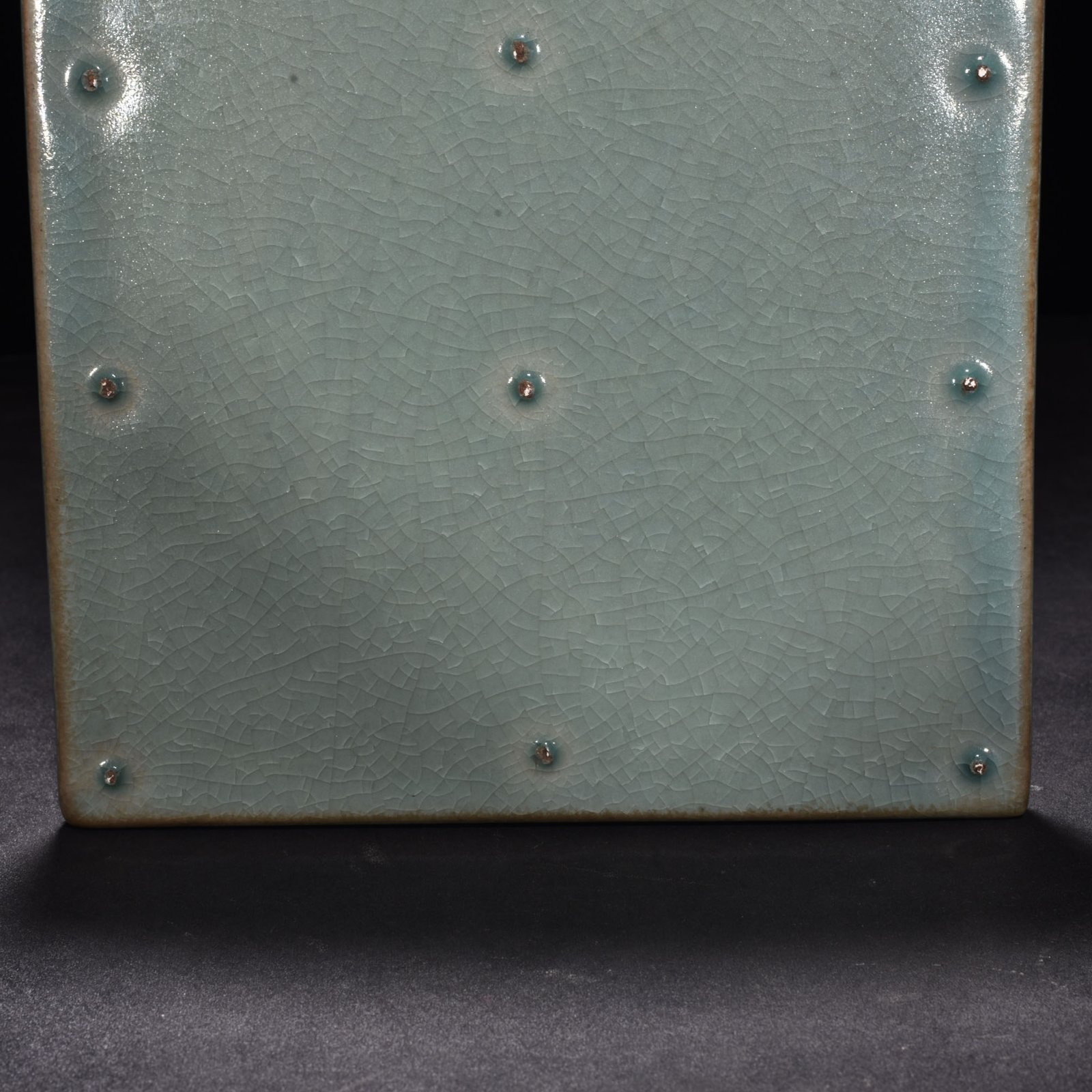 Song Dynasty Ru Kiln Double Dragon Playing with Pearls Reward Inscription Plaque