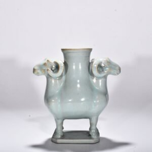 Song Dynasty Ru kiln azure glaze double sheep statue