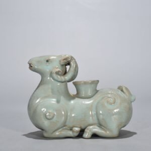 Song Dynasty Ru kiln azure glazed sheep statue