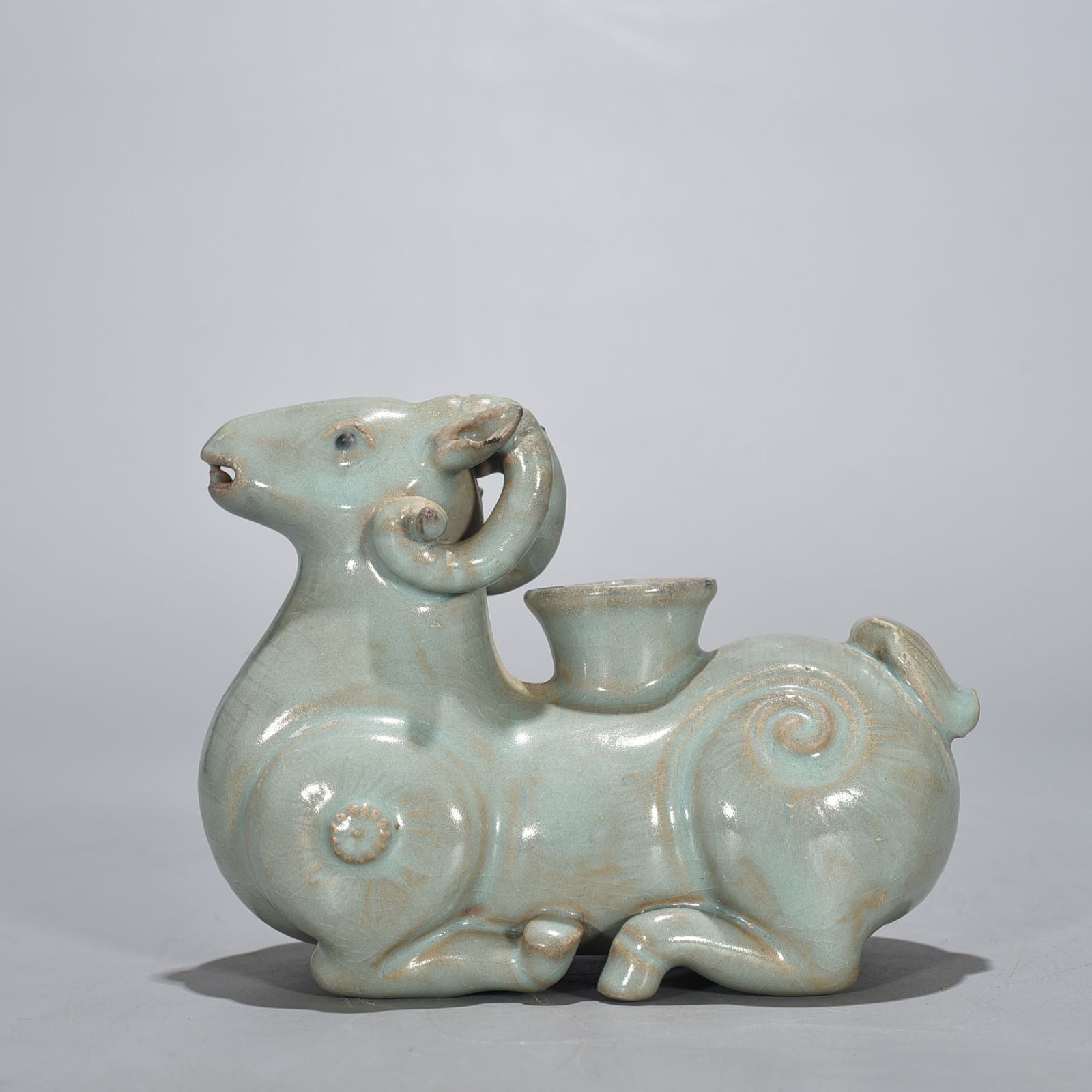 Song Dynasty Ru kiln azure glazed sheep statue