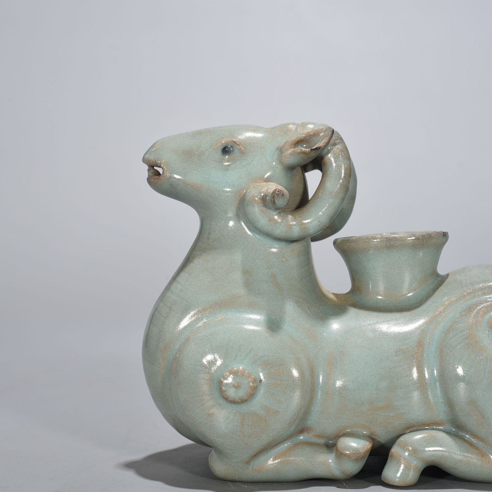 Song Dynasty Ru kiln azure glazed sheep statue