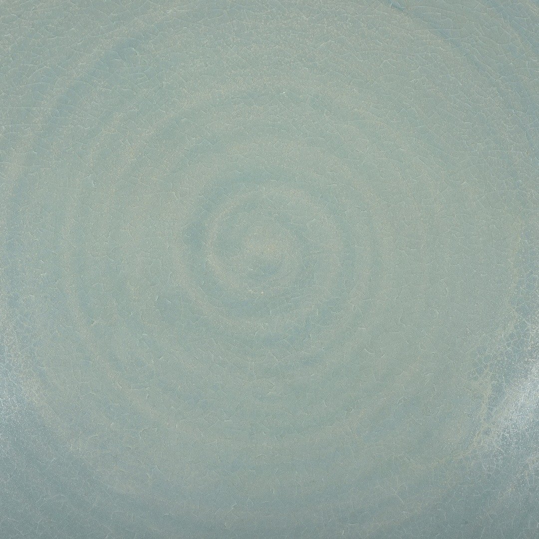 Song Dynasty Ru kiln azure glazed sunflower mouth large plate