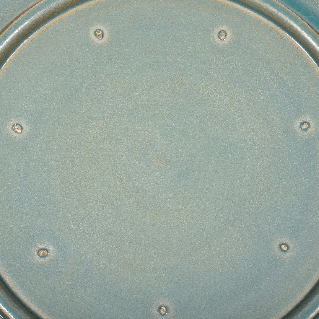 Song Dynasty Ru kiln azure glazed sunflower mouth large plate