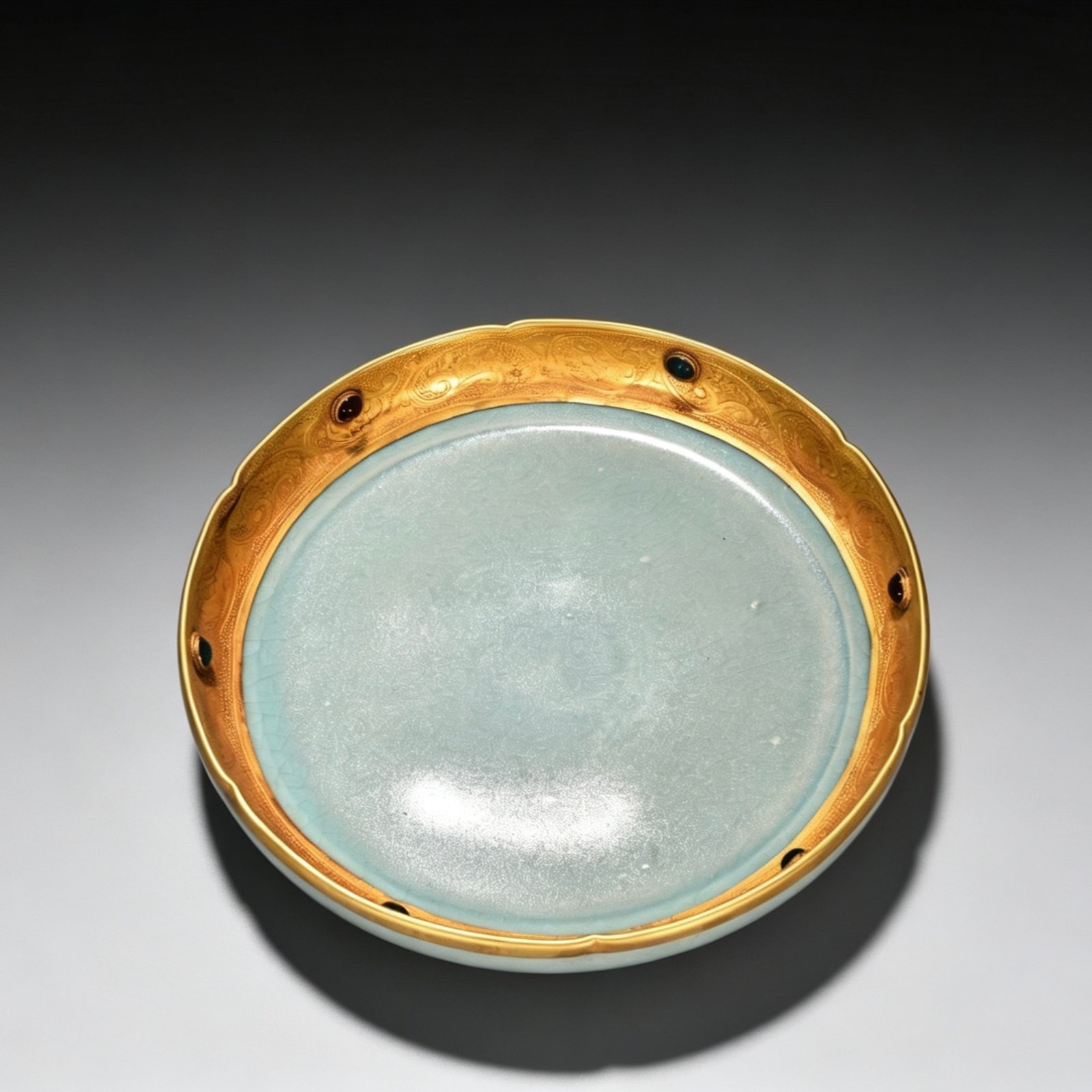 Song Dynasty Ru kiln azure glaze sunflower wash