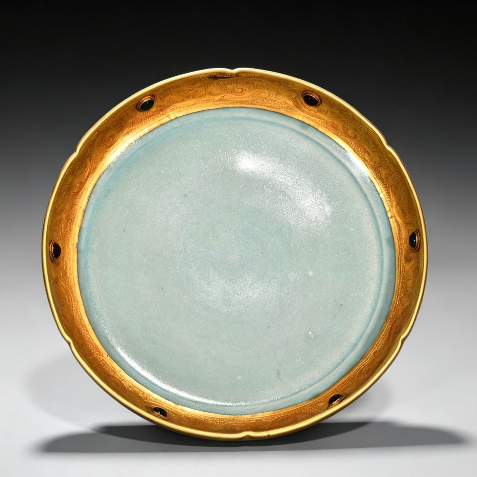 Song Dynasty Ru kiln azure glaze sunflower wash
