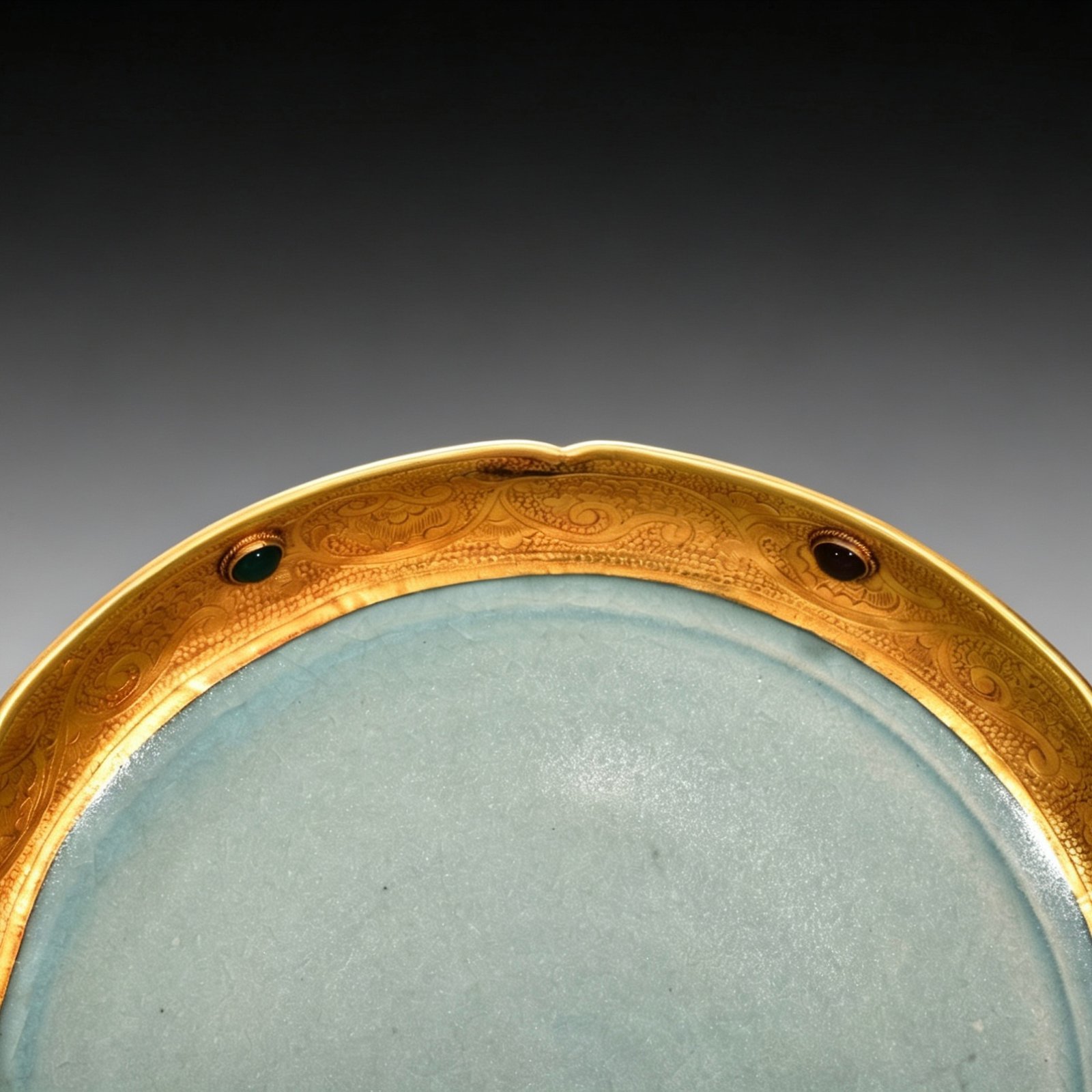 Song Dynasty Ru kiln azure glaze sunflower wash