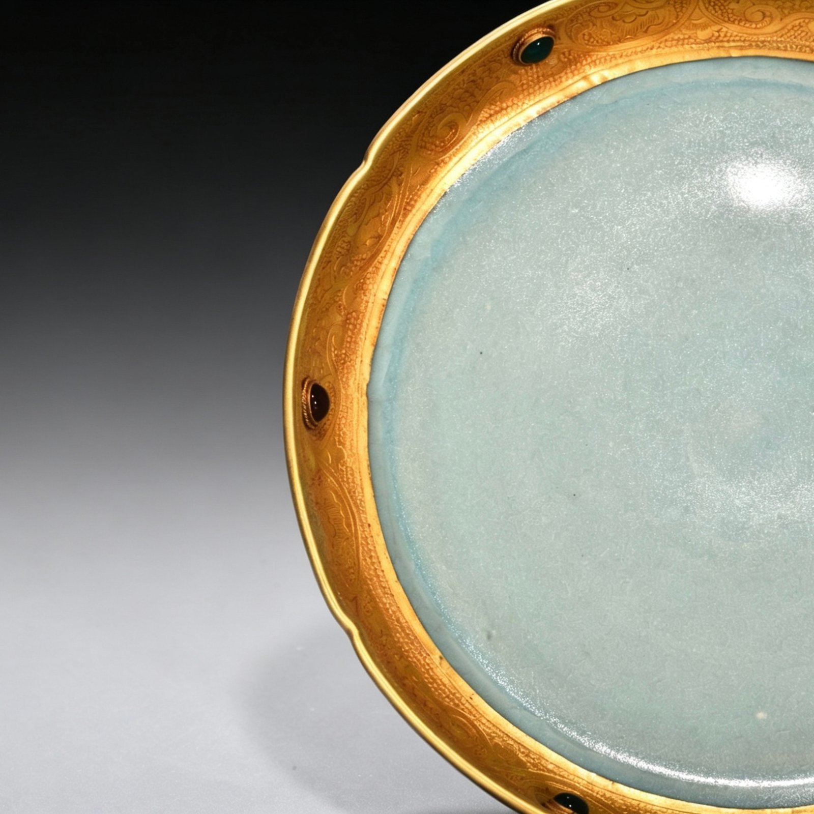 Song Dynasty Ru kiln azure glaze sunflower wash