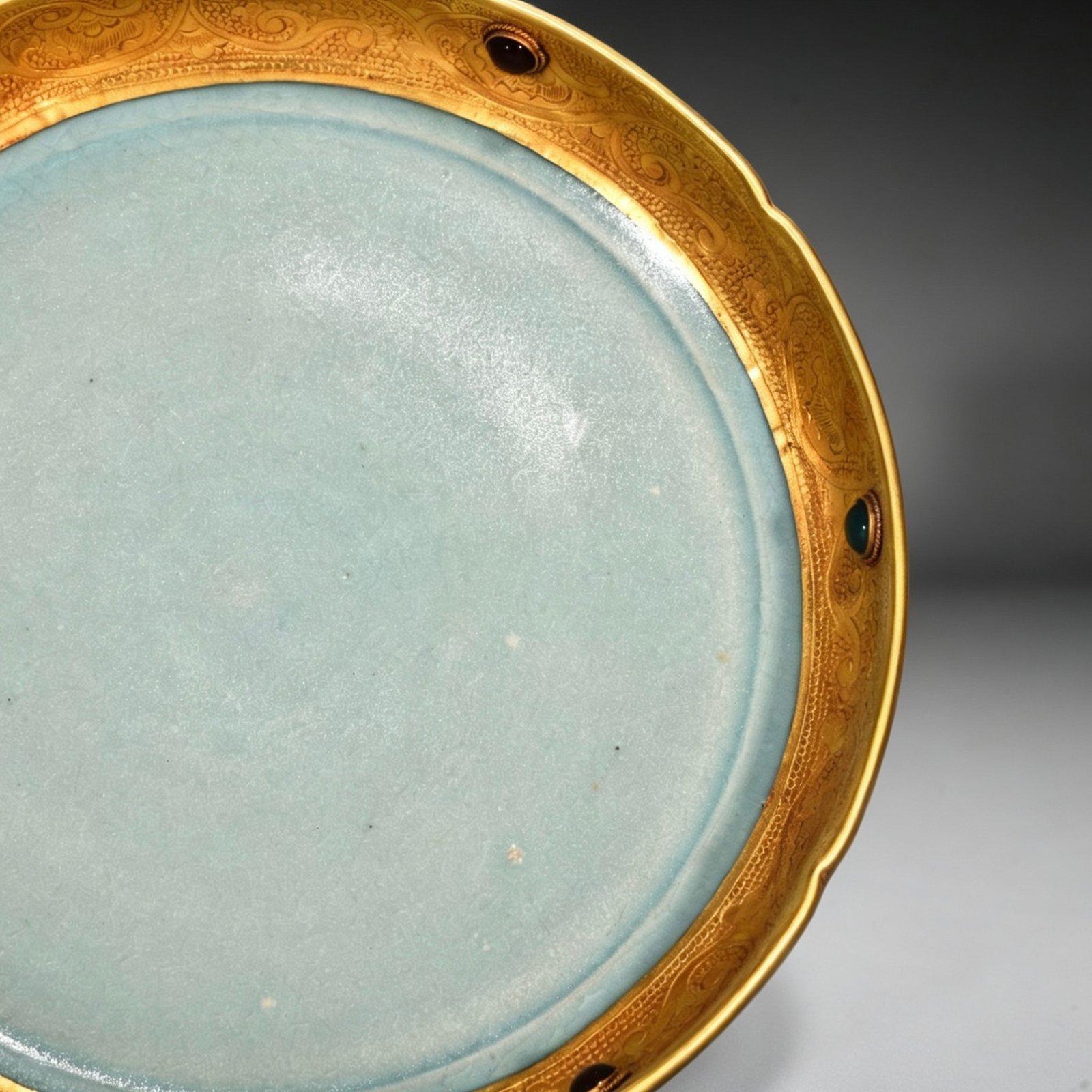 Song Dynasty Ru kiln azure glaze sunflower wash