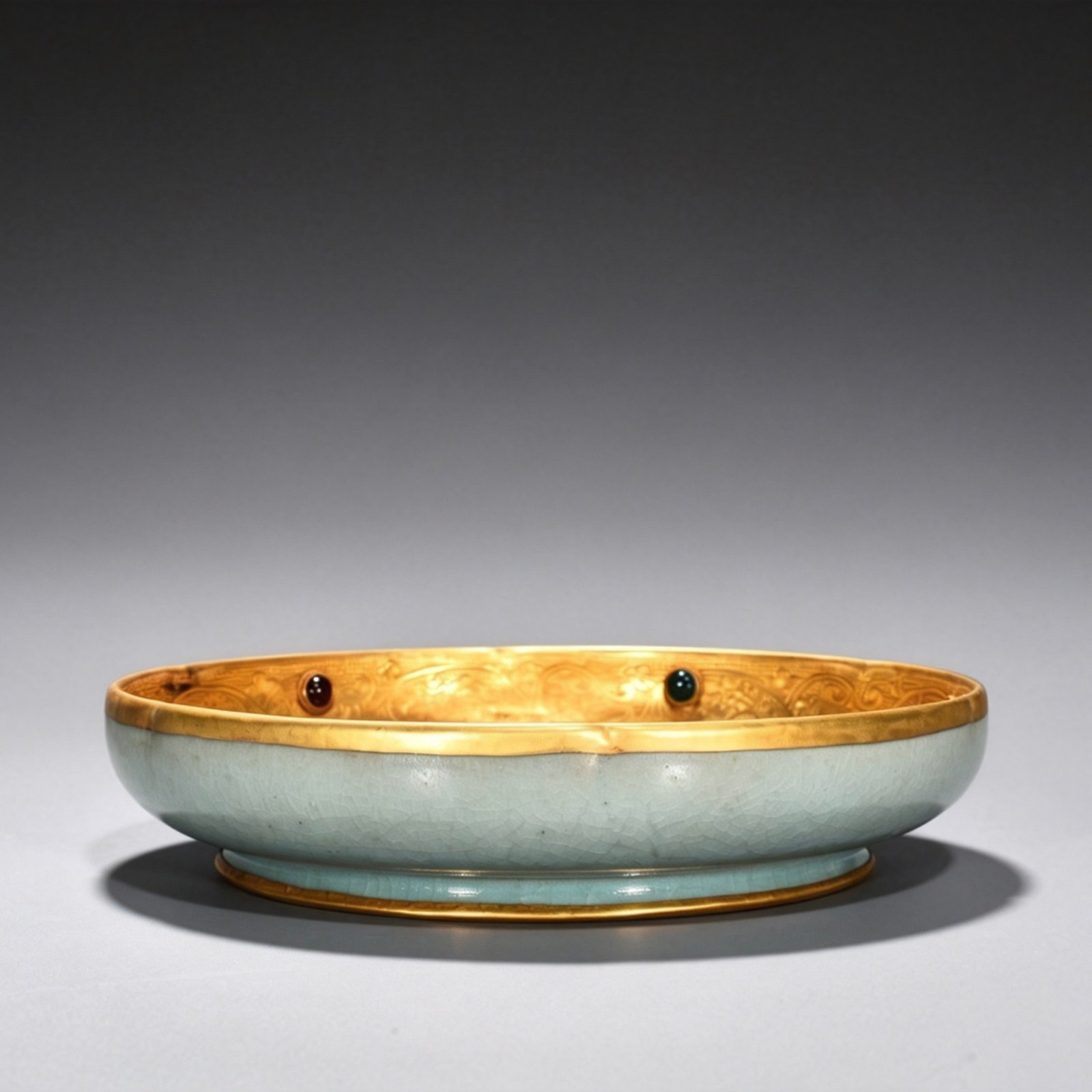 Song Dynasty Ru kiln azure glaze sunflower wash