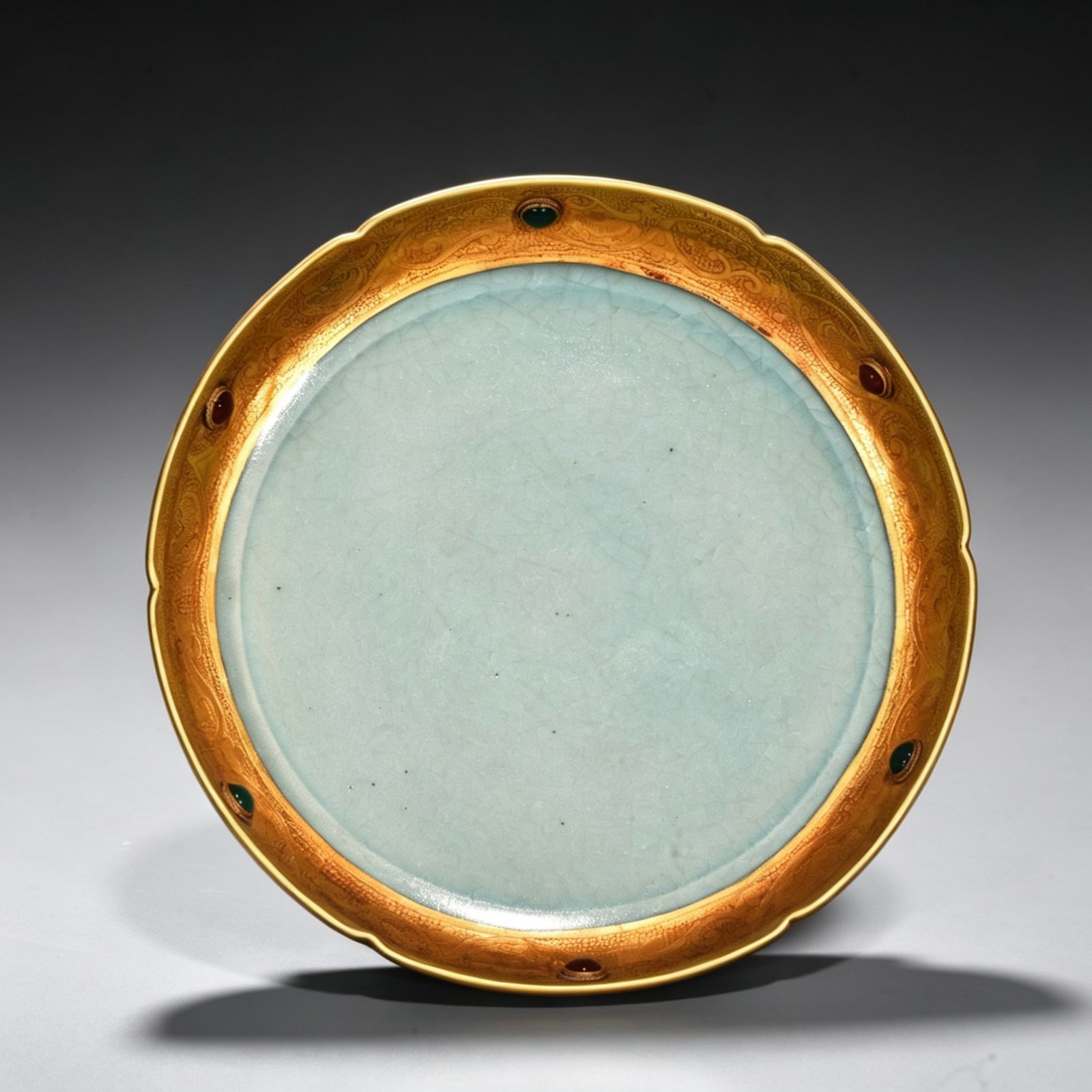 Song Dynasty Ru kiln azure glazed sunflower mouth wash