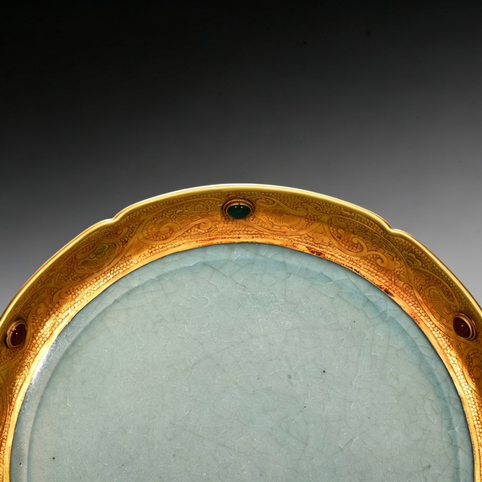 Song Dynasty Ru kiln azure glazed sunflower mouth wash