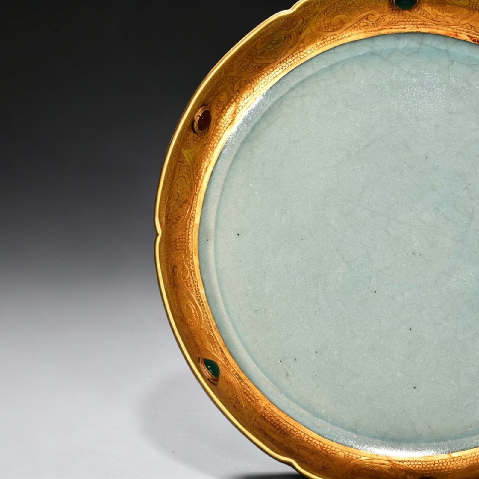 Song Dynasty Ru kiln azure glazed sunflower mouth wash