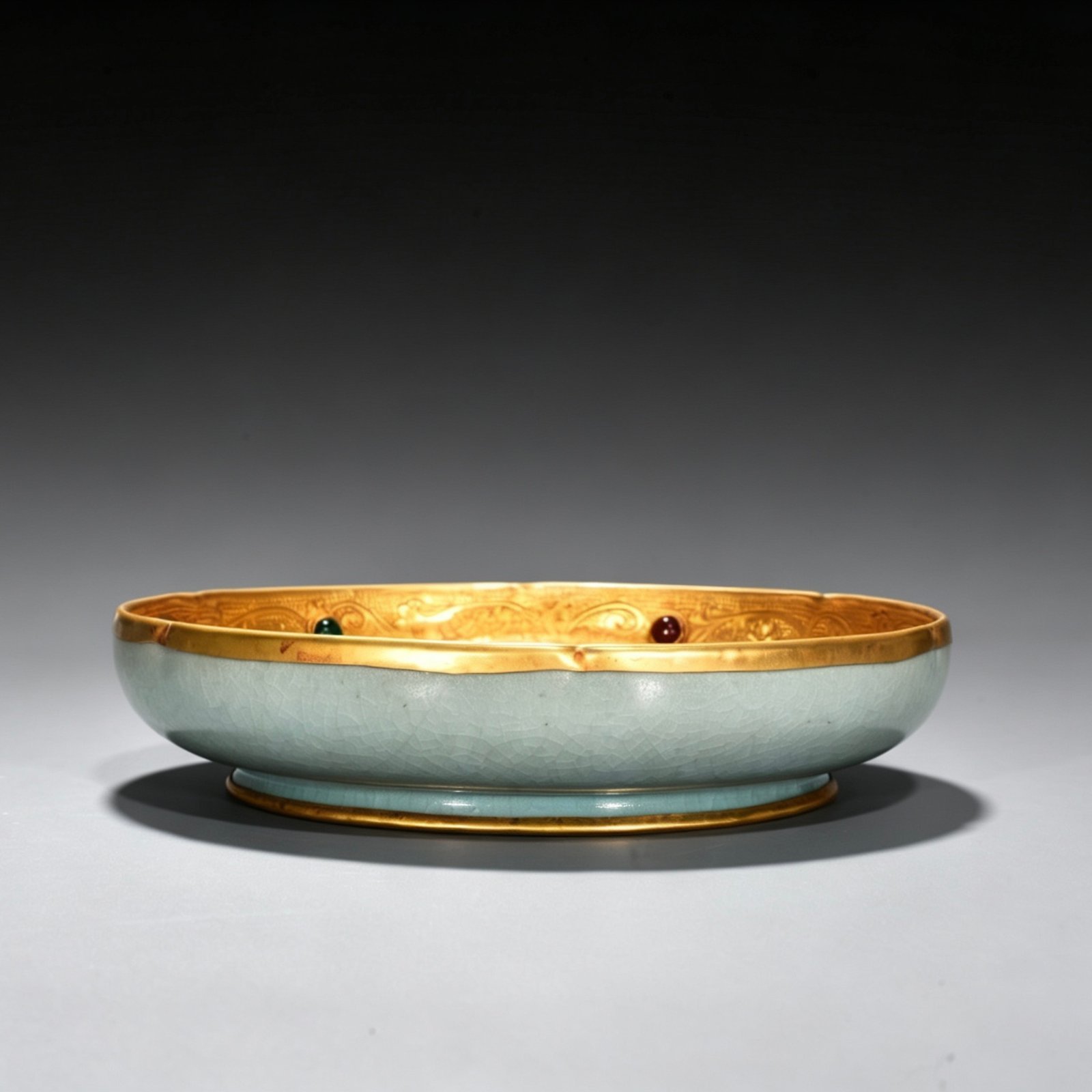 Song Dynasty Ru kiln azure glazed sunflower mouth wash