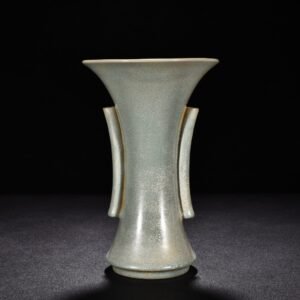 Song Dynasty Ru kiln azure glaze ear-shaped flower goblet