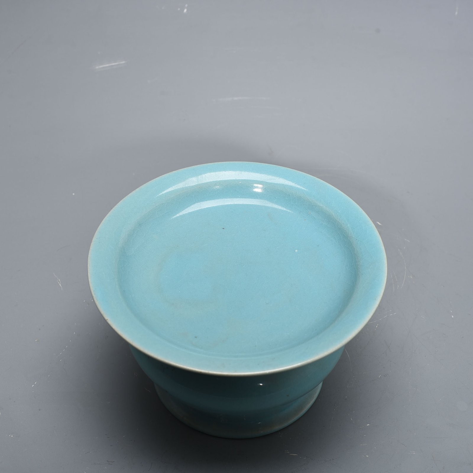 Song Dynasty Ru kiln azure glaze tall fruit plate