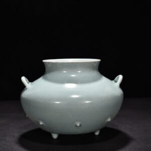 Song Dynasty A sky-green glazed fish basket statue from the Ru Kiln