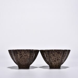 Song Dynasty Six-square cup with scraped edges  Xikou official kiln