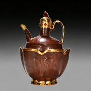 Song Dynasty Ziding engraved banana leaf and flower pattern set of pots