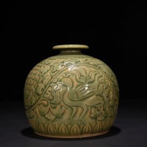 Song Dynasty Yaozhou kiln carved Tubo vase with branches and phoenix pattern