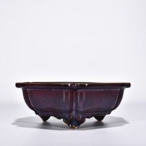Song Dynasty Jun kiln obsidian rose purple glaze hexagonal sunflower wash