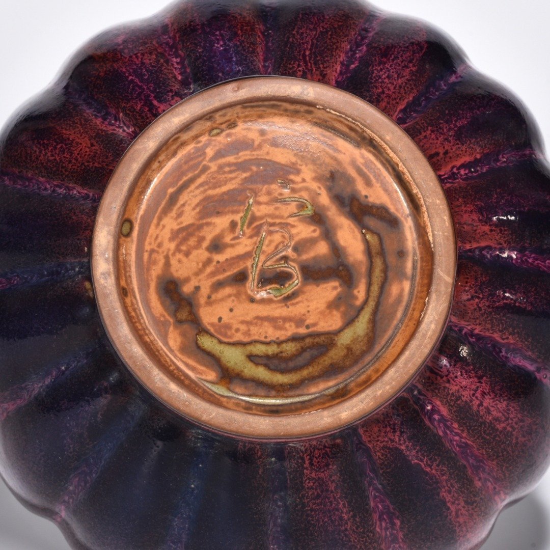 Song Dynasty Jun kiln obsidian rose red glaze scraped edge double series jar