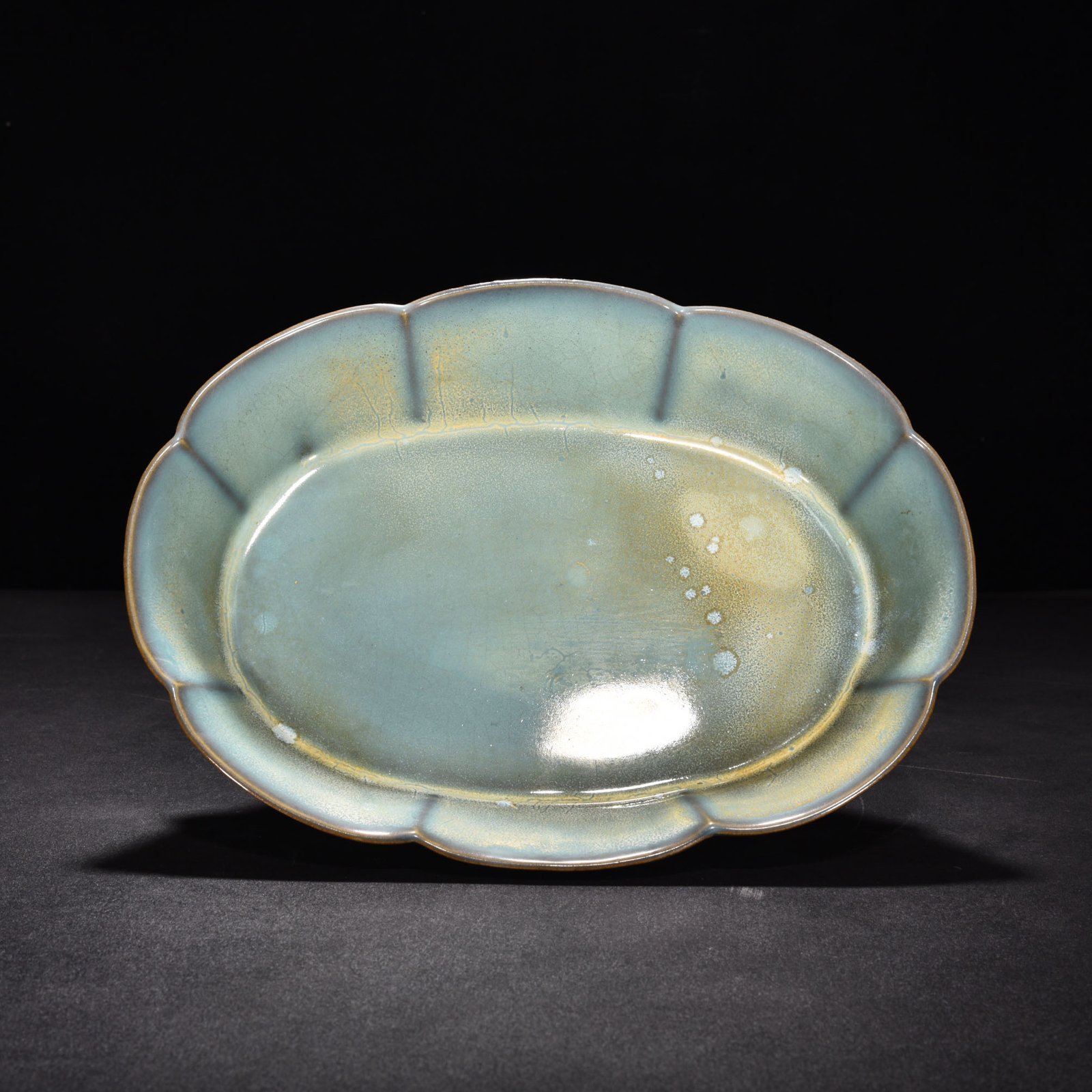 Song Dynasty Jun kiln rose purple inner blue glazed basin