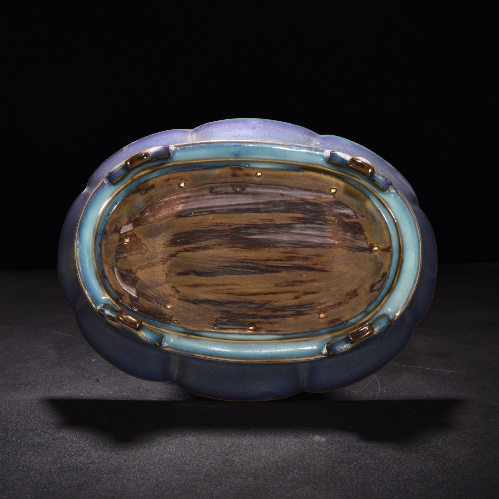 Song Dynasty Jun kiln rose purple inner blue glazed basin