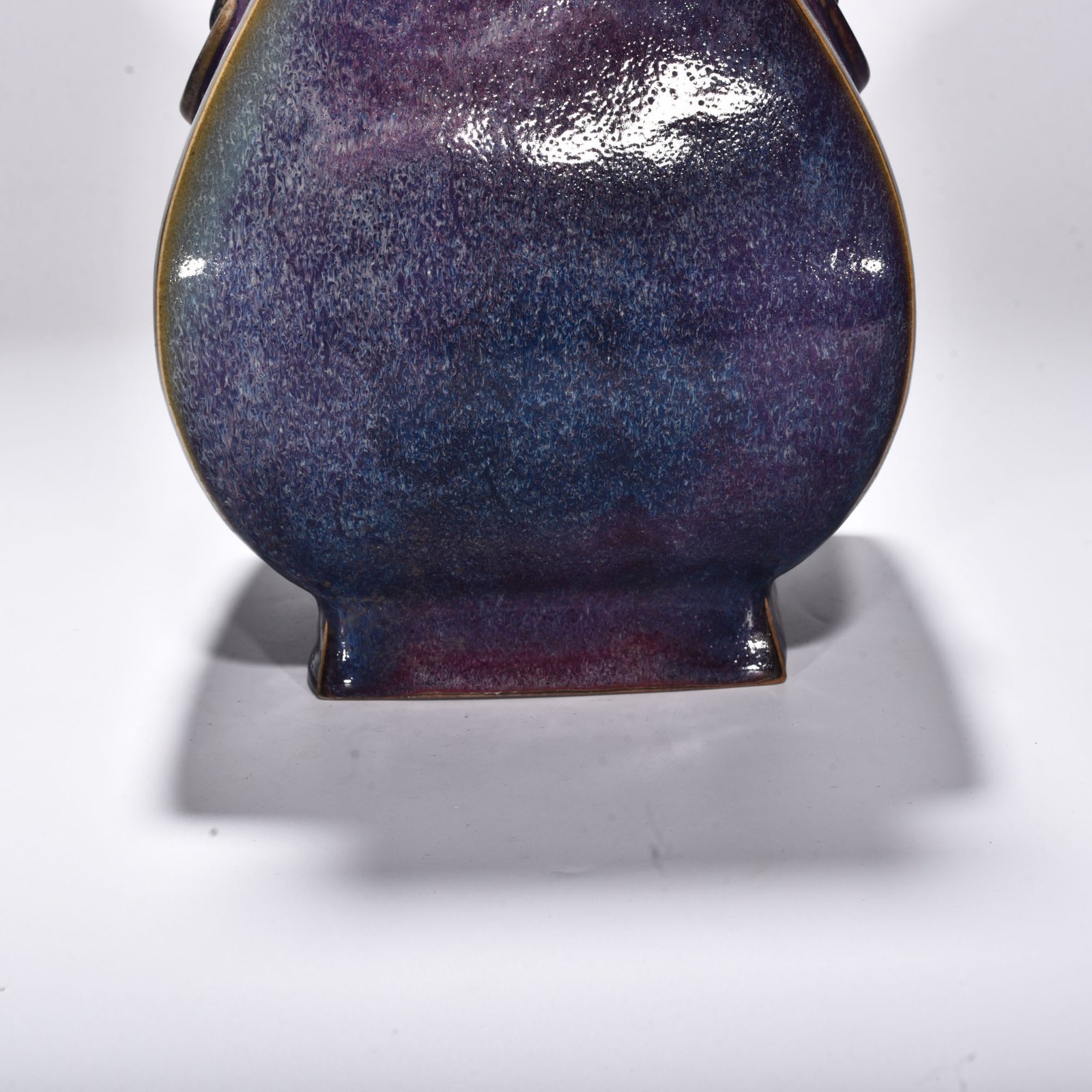 Song Dynasty Jun kiln rose purple square eared vase