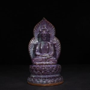 Song Dynasty Jun kiln rose purple glaze Buddha statue