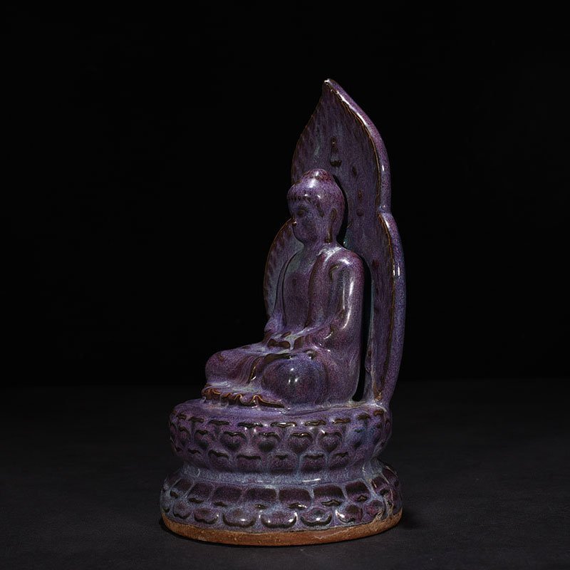 Song Dynasty Jun kiln rose purple glaze Buddha statue