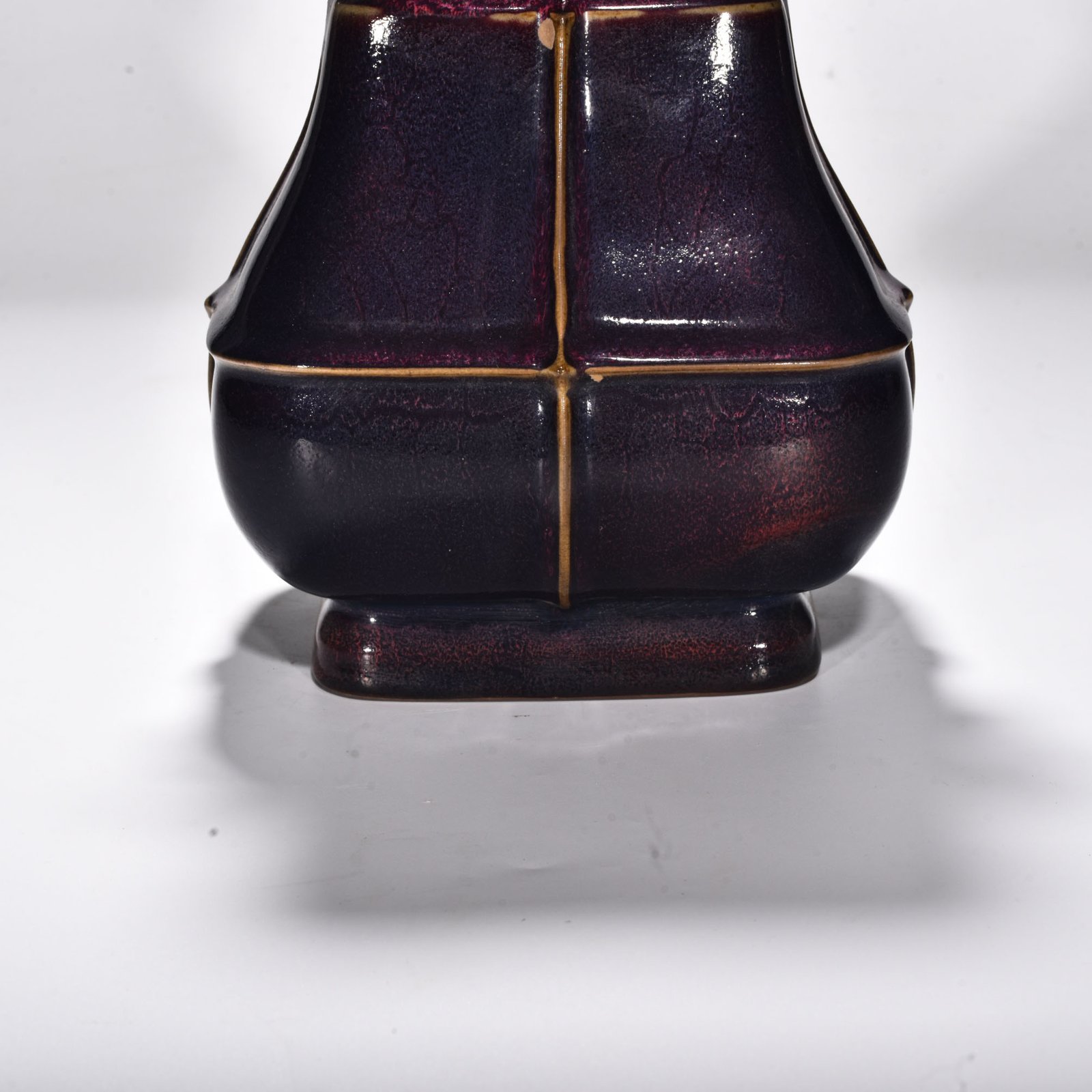 Song Dynasty Jun kiln rose purple glaze animal ear halberd flat vase