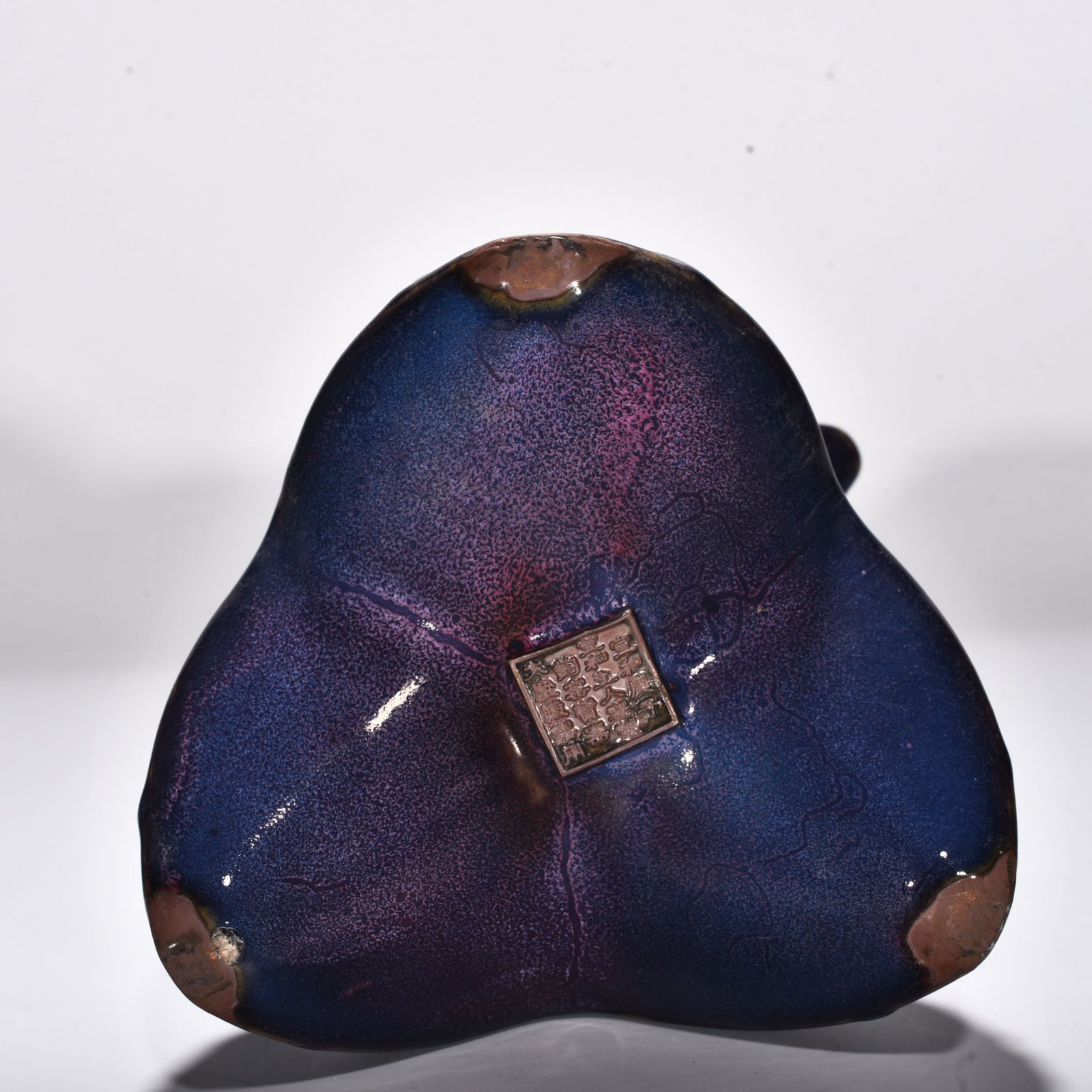 Song Dynasty Jun kiln rose purple glaze animal mask teapot