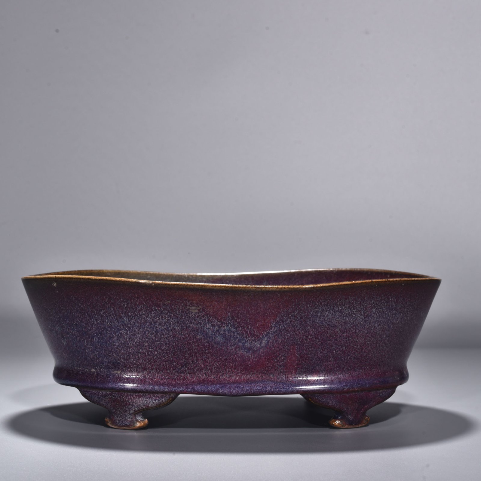 Song Dynasty Jun kiln rose purple glaze narcissus basin