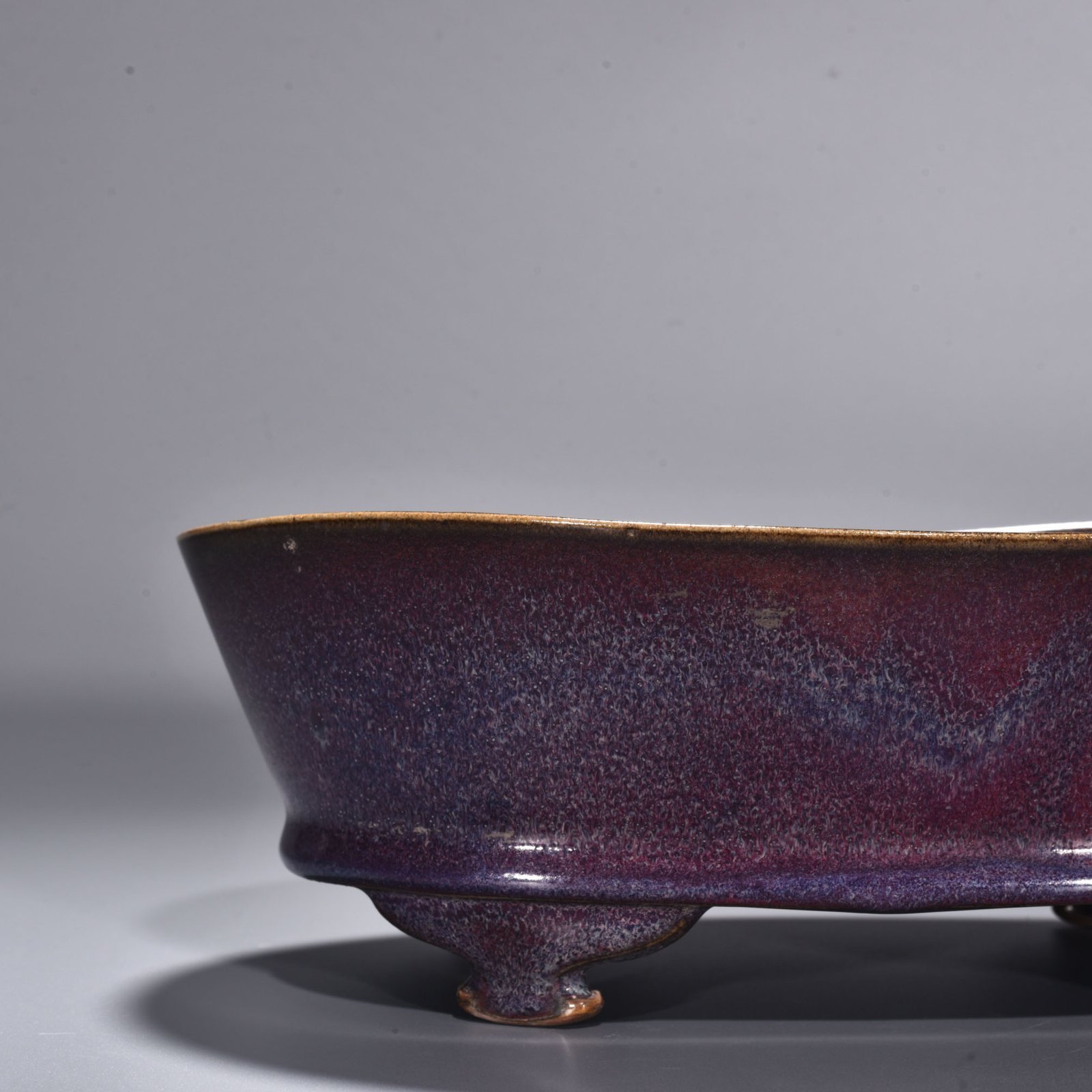 Song Dynasty Jun kiln rose purple glaze narcissus basin