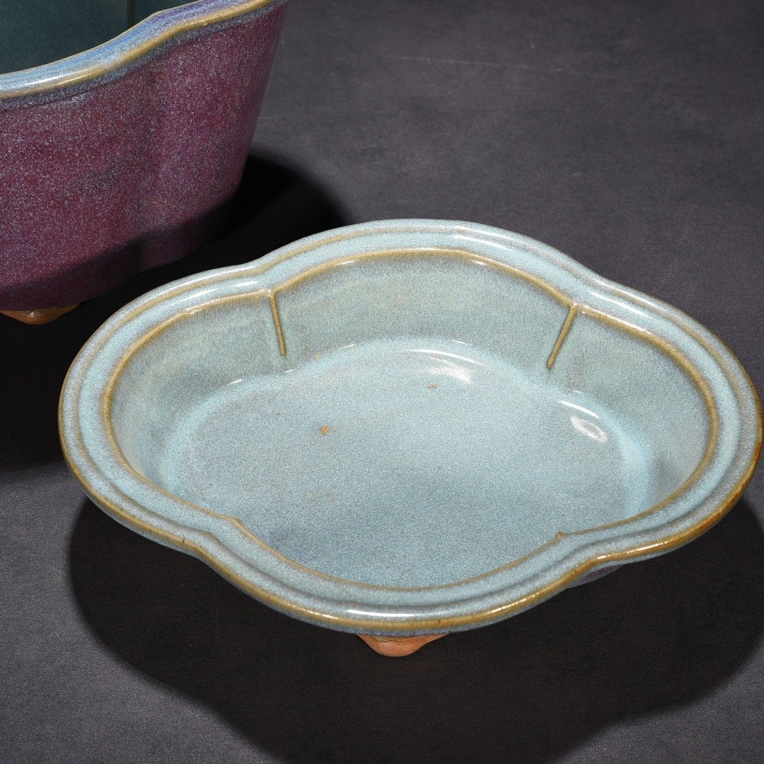 Song Dynasty Jun Kiln Rose Purple Glazed Begonia Style Flower Pot