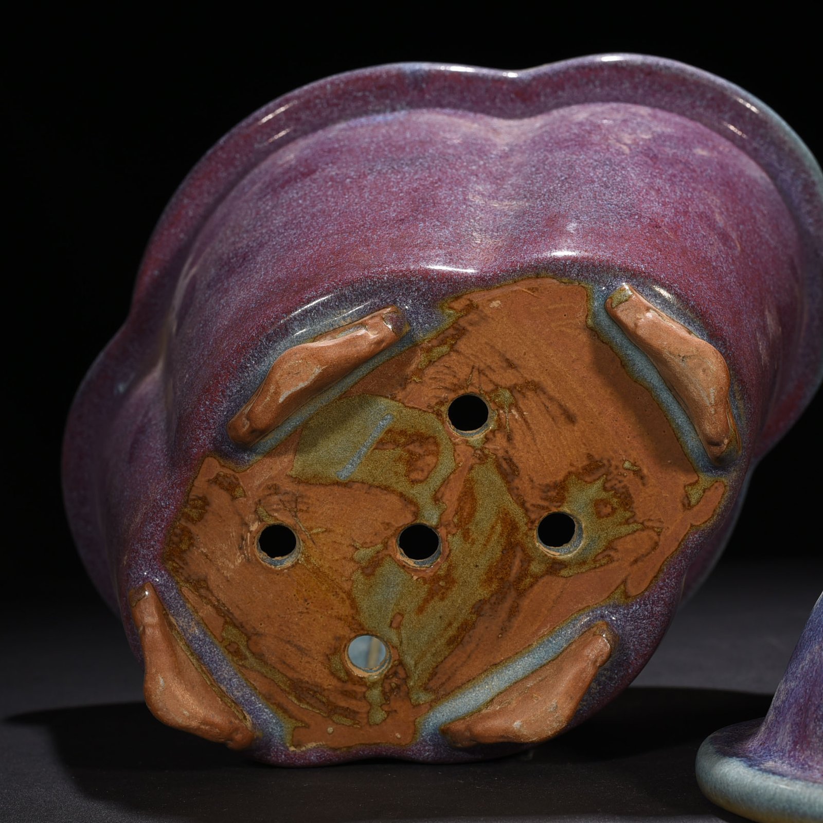 Song Dynasty Jun Kiln Rose Purple Glazed Begonia Style Flower Pot