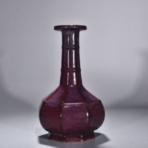 Song Dynasty Jun kiln rose purple glaze dazzling pattern octagonal mallet bottle