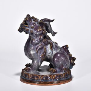 Song Dynasty Jun kiln rose purple glaze Suan Ni Statue