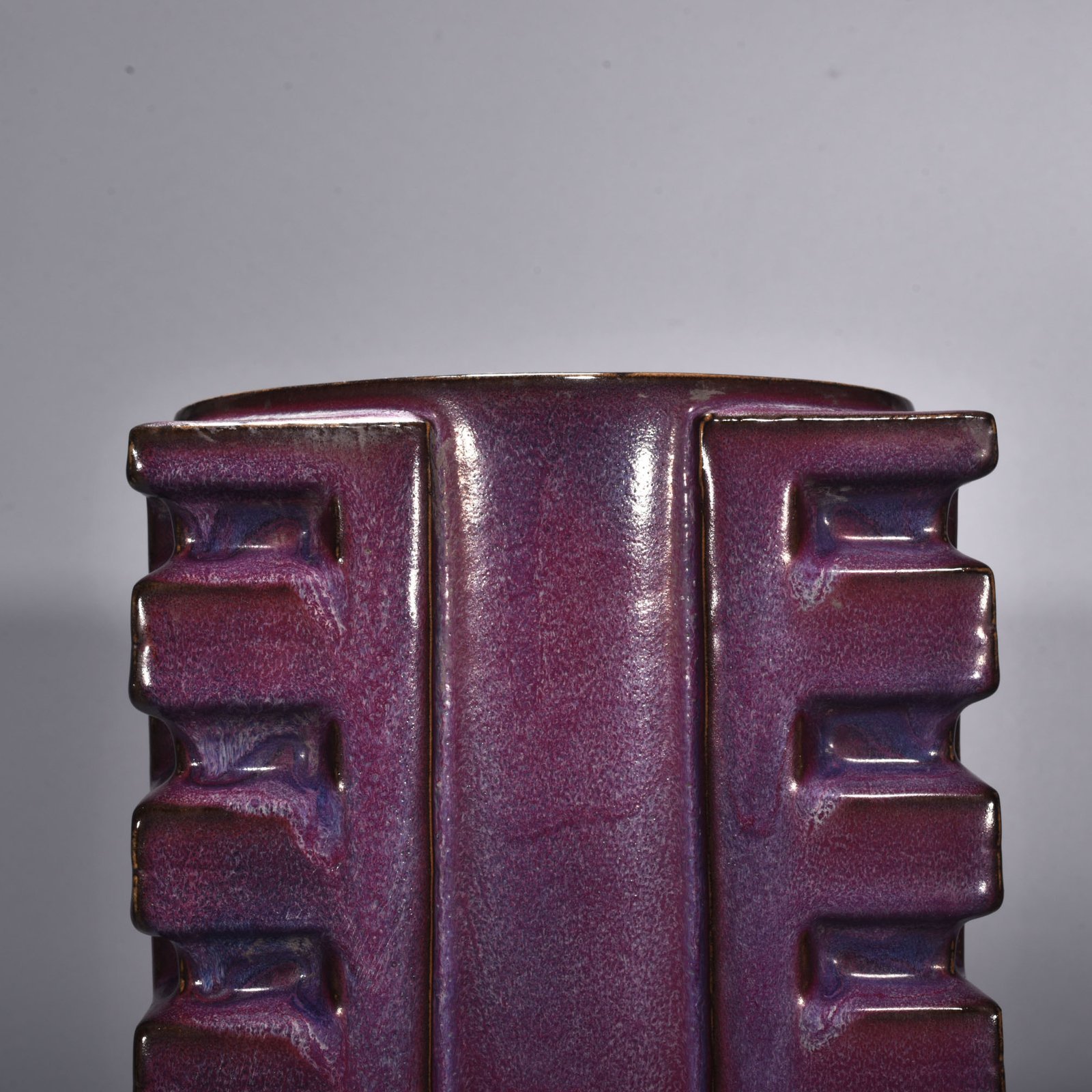 Song Dynasty Jun kiln rose purple glaze large Cong style vase