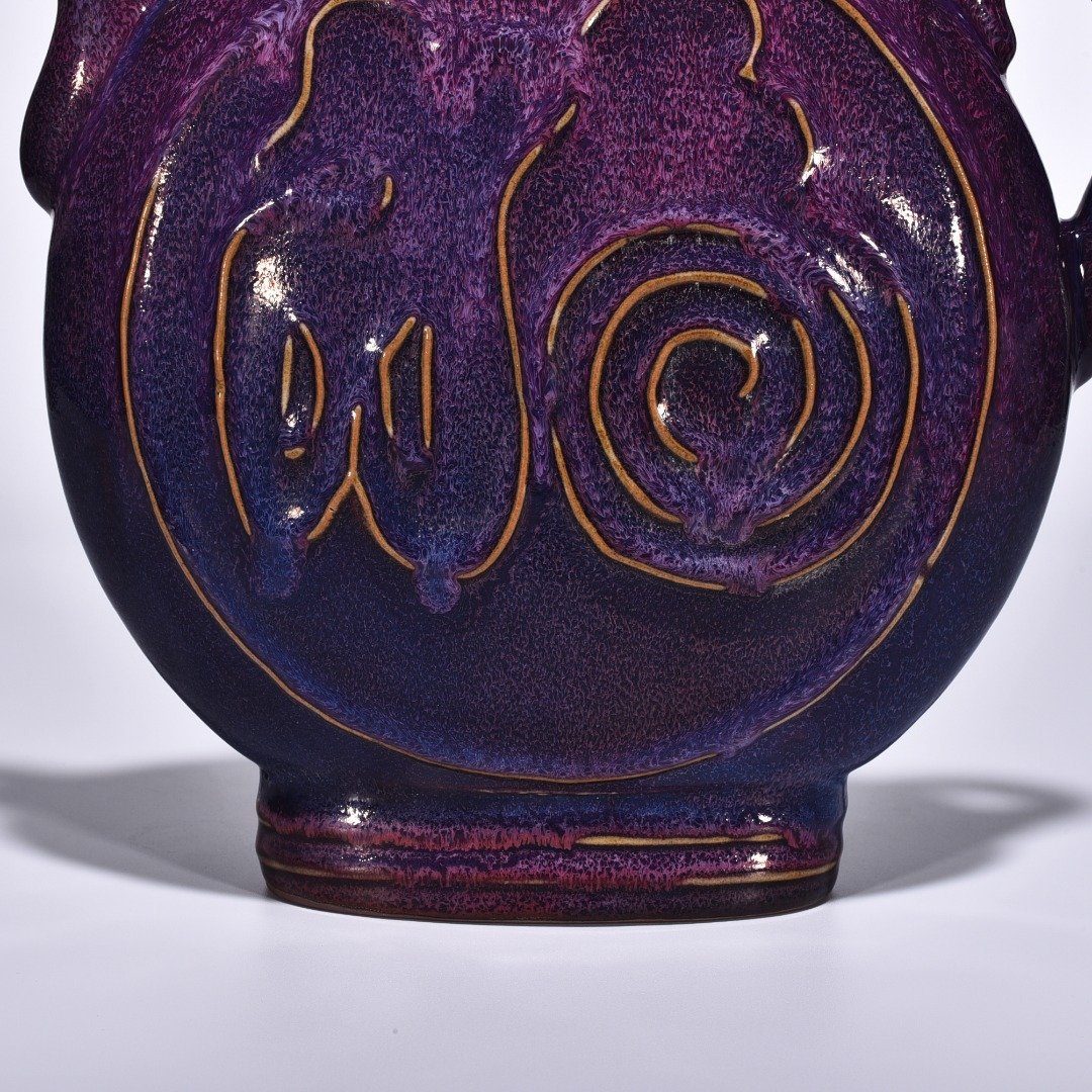 Song Dynasty Jun kiln rose purple glaze Fushou teapot