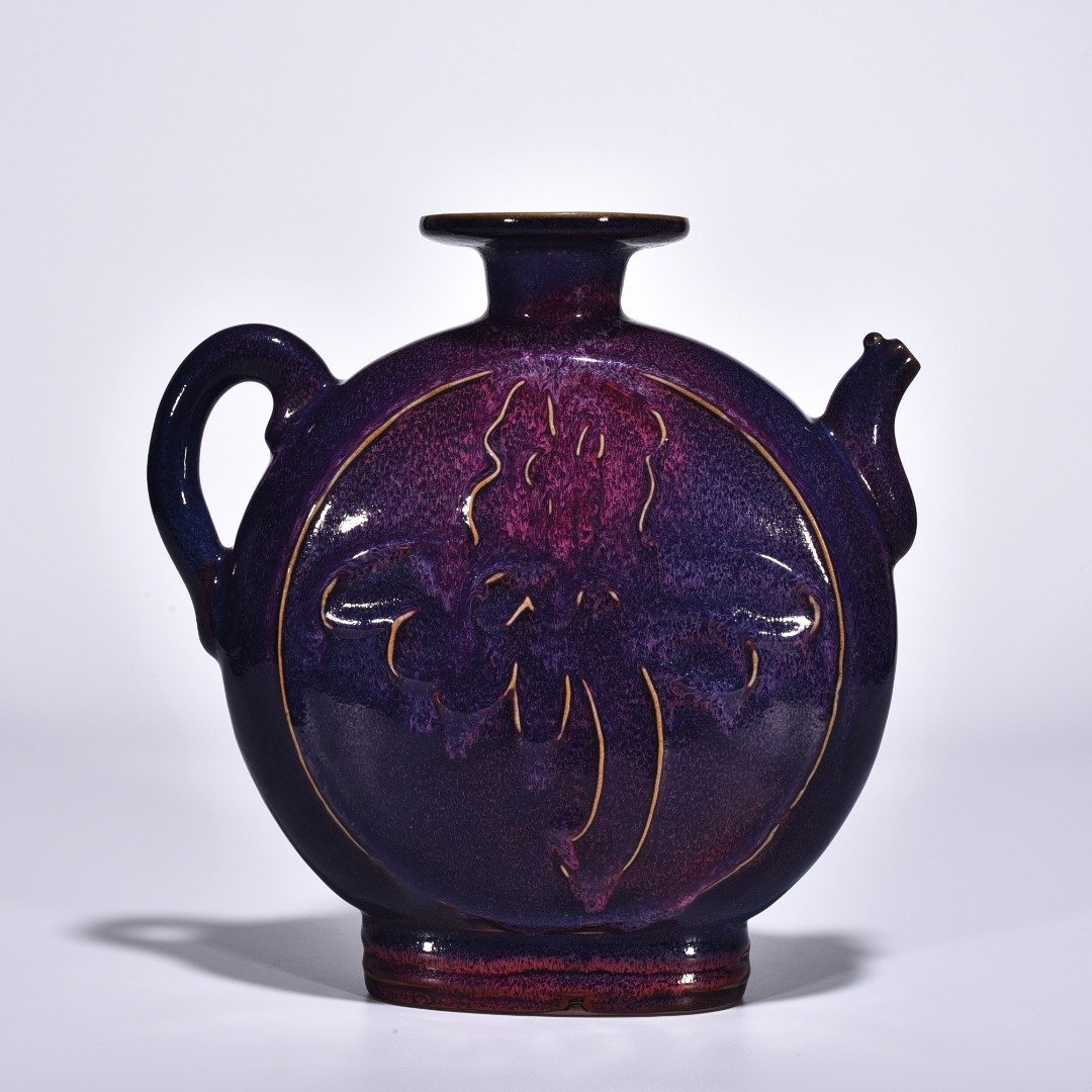 Song Dynasty Jun kiln rose purple glaze Fushou teapot
