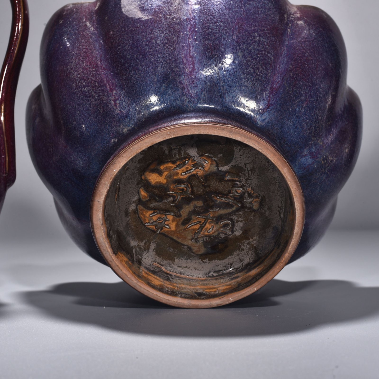 Song Dynasty Jun kiln rose purple glazed lotus warm wine set