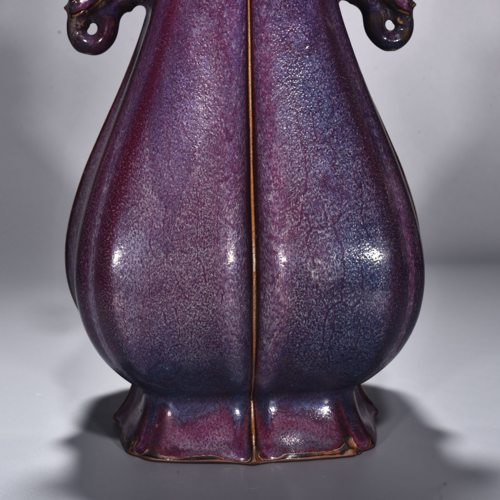 Song Dynasty Jun kiln rose purple glaze elephant ear vase
