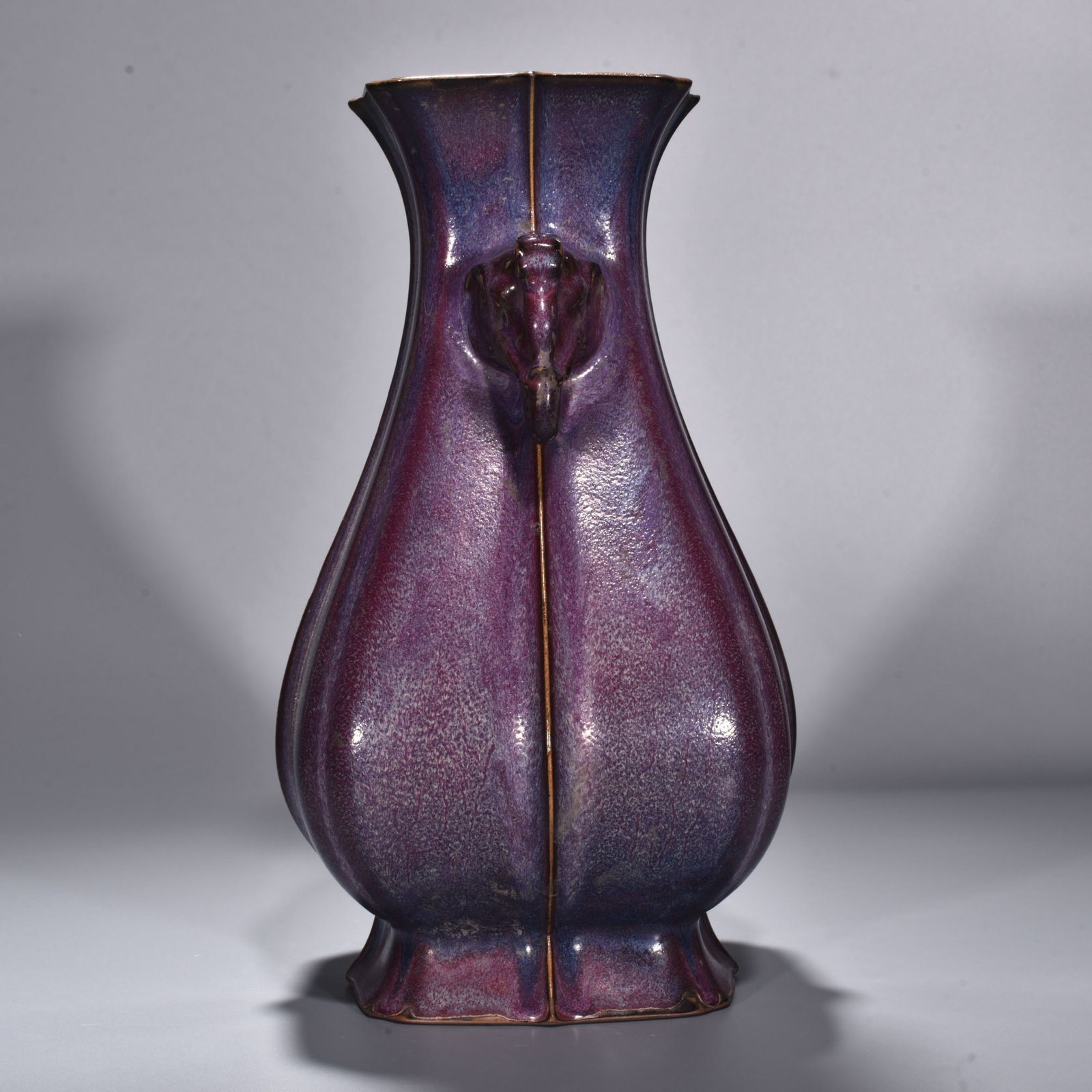 Song Dynasty Jun kiln rose purple glaze elephant ear vase