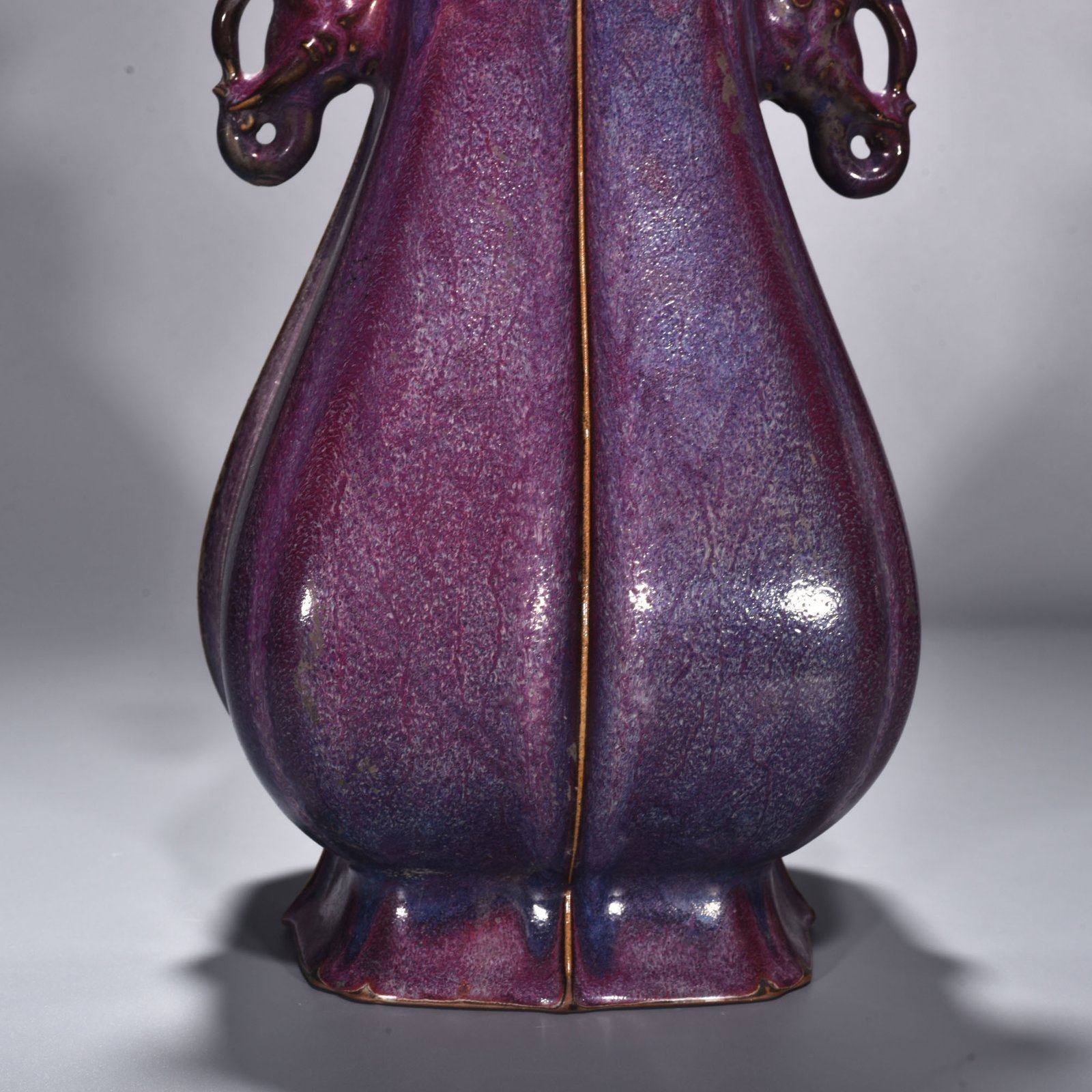Song Dynasty Jun kiln rose purple glaze elephant ear vase