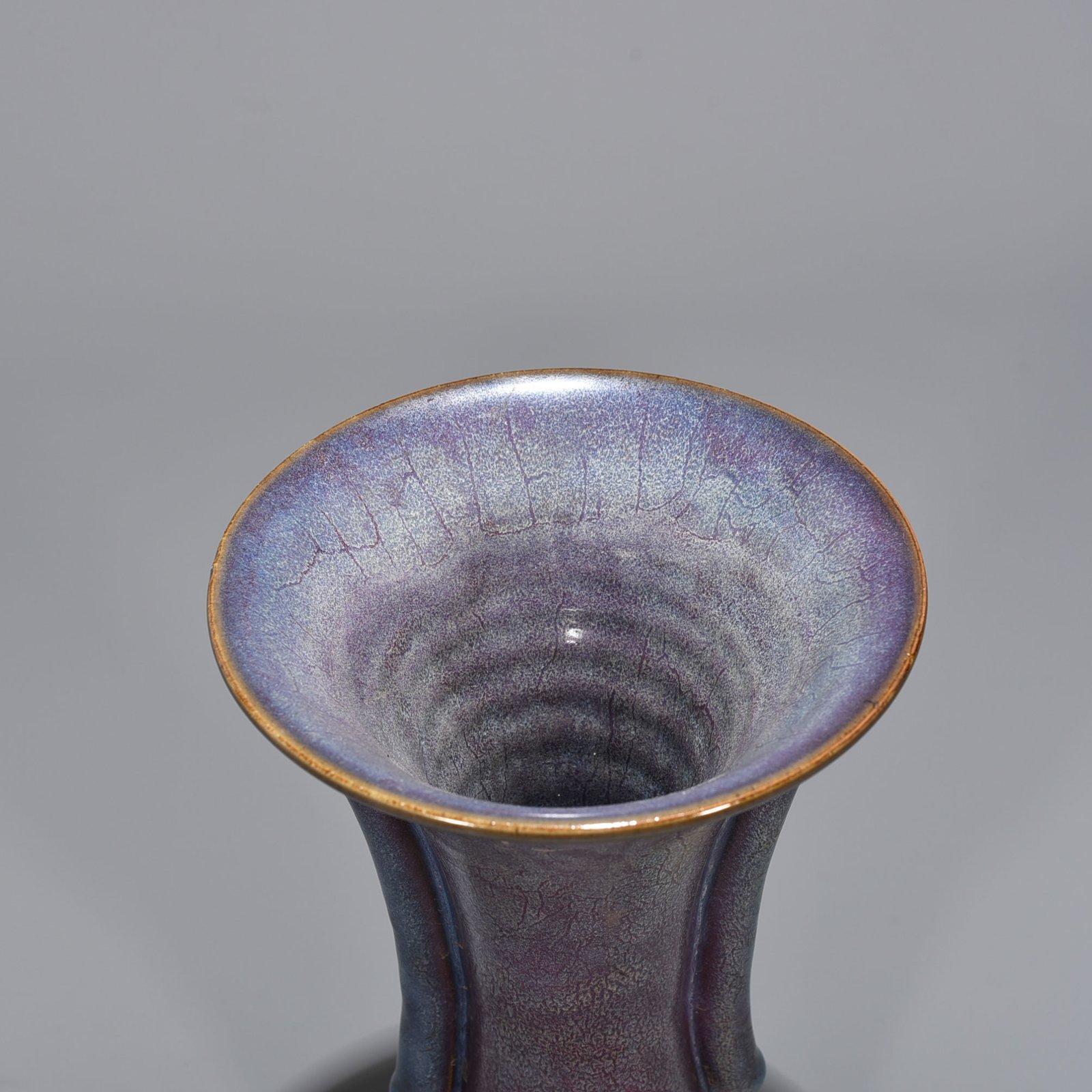 Song Dynasty Jun kiln rose purple glaze heavy and ear-shaped flower goblet