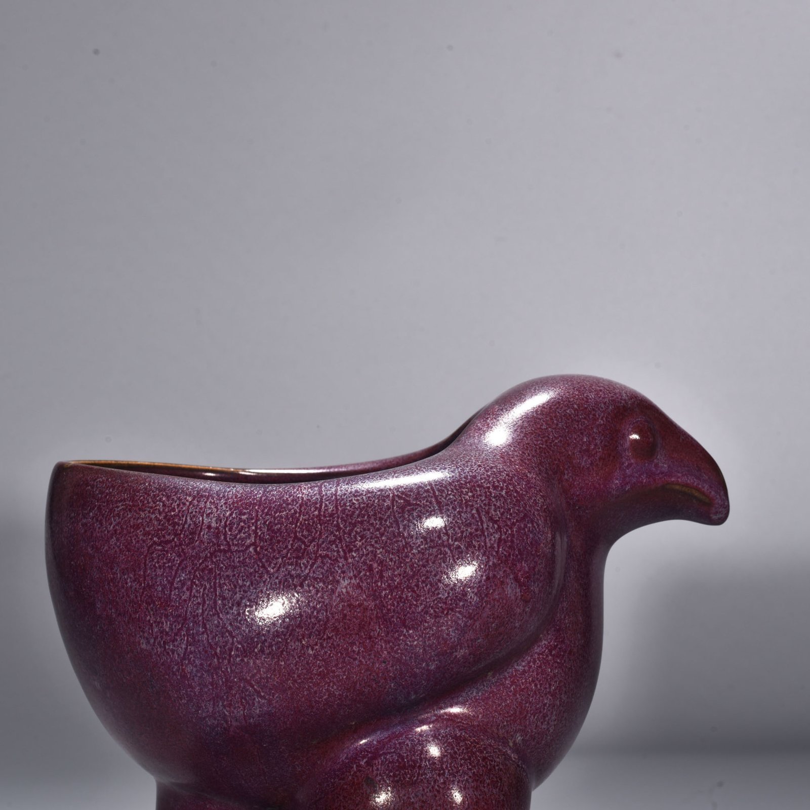 Song Dynasty Jun kiln rose purple glaze bird and animal statue