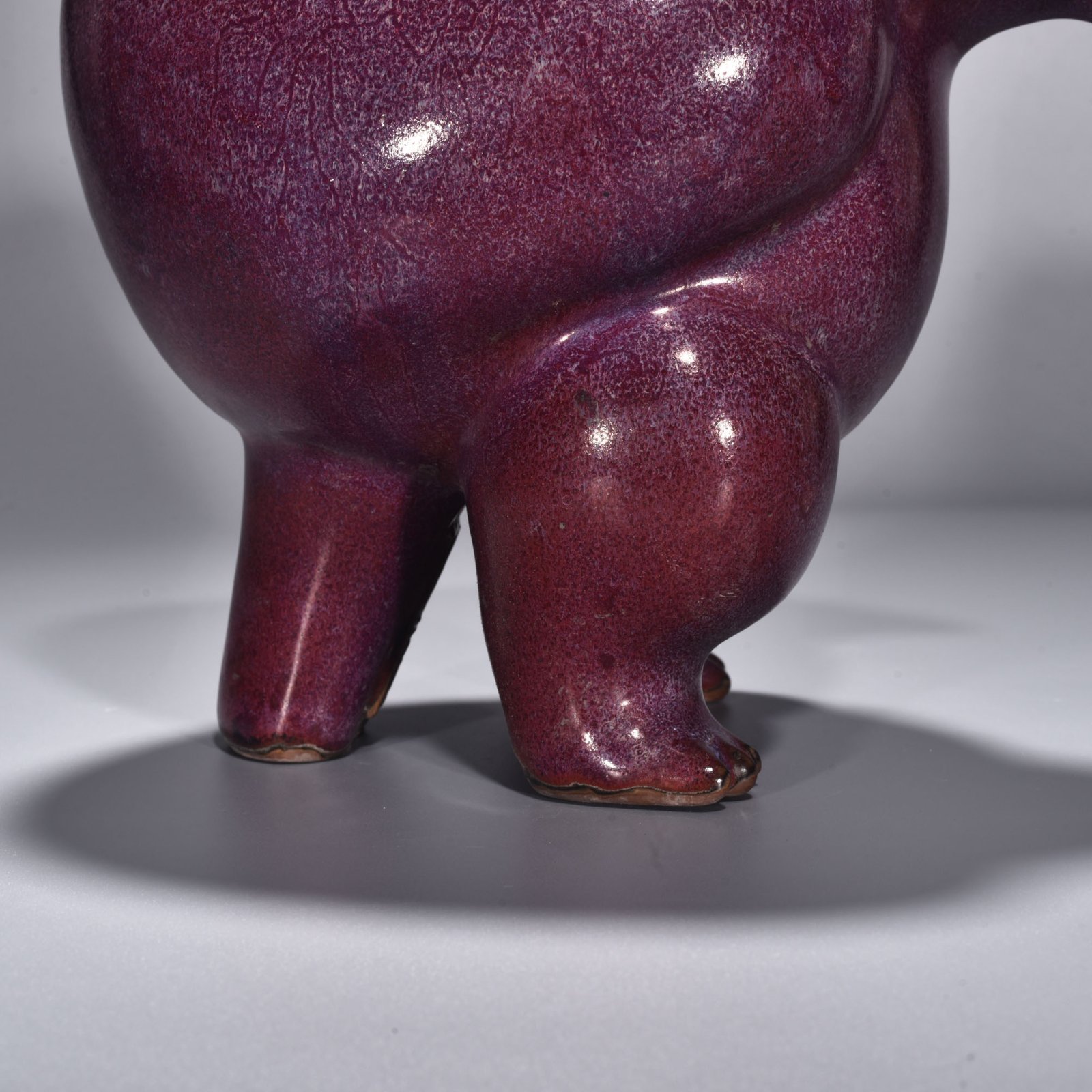 Song Dynasty Jun kiln rose purple glaze bird and animal statue