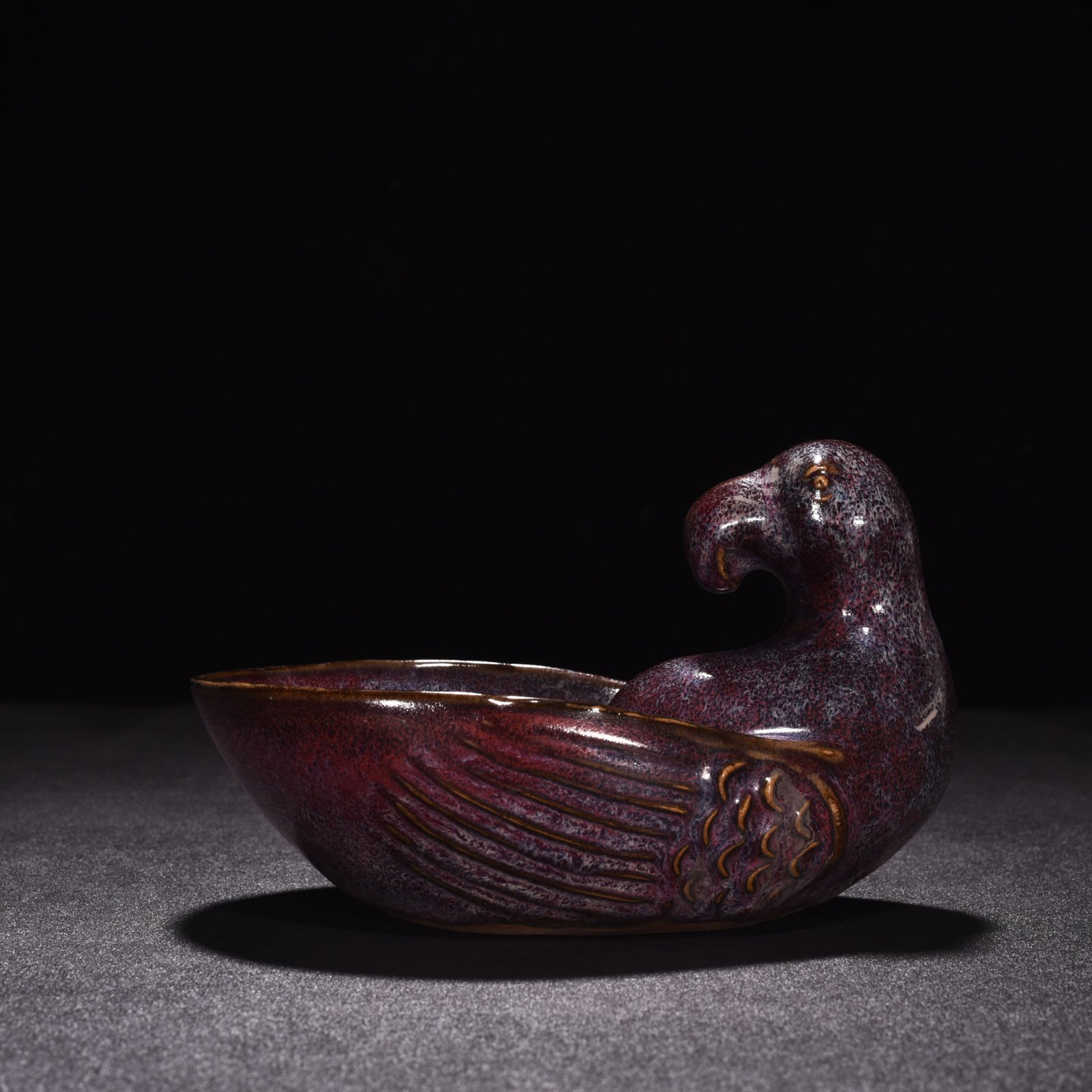 Song Dynasty Jun Kiln Rose Purple Glaze Parrot Wash