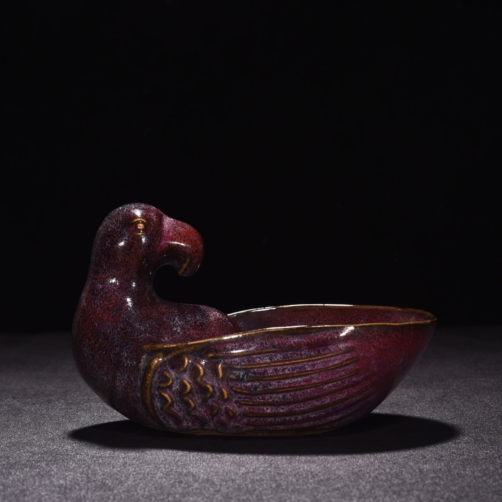 Song Dynasty Jun Kiln Rose Purple Glaze Parrot Wash